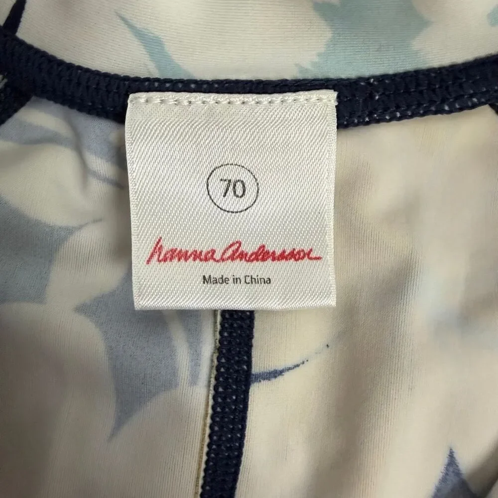 Hanna Andersson Front Zip One Piece Rash Guard Swimsuit size 70